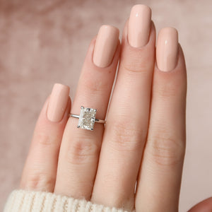 The Nelly Set  With A 4.5 Carat Radiant 18K White Gold Moissanite