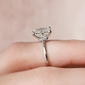 The Nelly Set  With A 4.5 Carat Radiant 18K White Gold Moissanite
