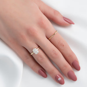 The Nelly Set  With A 2.5 Carat Radiant 18K Yellow Gold Moissanite