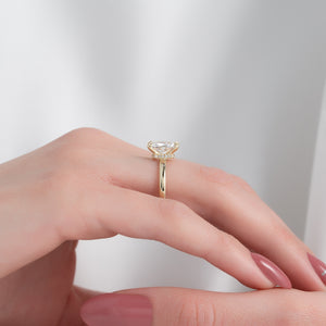 The Nelly Set  With A 2.5 Carat Radiant 18K Yellow Gold Moissanite