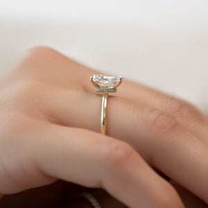 The Nelly Set  With A 2.5 Carat Radiant 18K Yellow Gold Moissanite