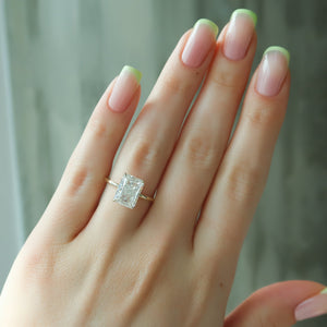 The Nelly Set  With A 2.5 Carat Radiant 18K Yellow Gold Moissanite