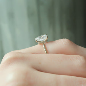 The Nelly Set  With A 2.5 Carat Radiant 18K Yellow Gold Moissanite