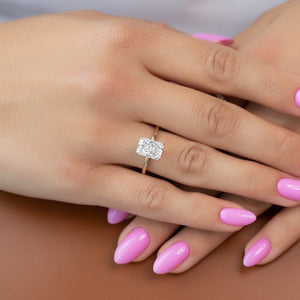 The Nelly Set  With A 2.5 Carat Radiant 18K Yellow Gold Moissanite