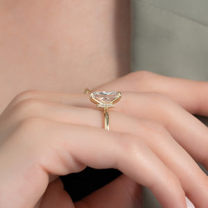 The Nelly Set  With A 2.5 Carat Radiant 18K Yellow Gold Moissanite