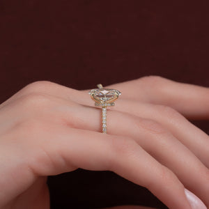 The Nelly Set With A 1 Carat Oval 18K Yellow Gold Lab Diamond