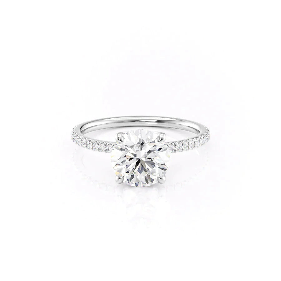 The Pave Nelly Set With A 1 Carat Round 14K White Gold Lab Diamond