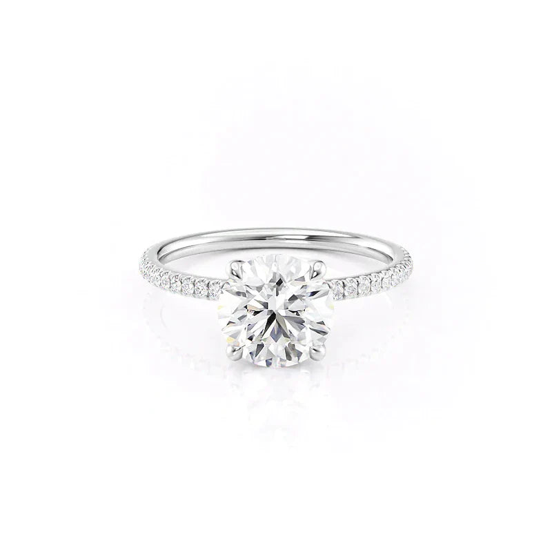 The Pave Nelly Set  With A 4 Carat Princess 14K White Gold Moissanite