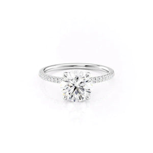 The Pave Nelly Set  With A 4 Carat Princess 14K White Gold Moissanite