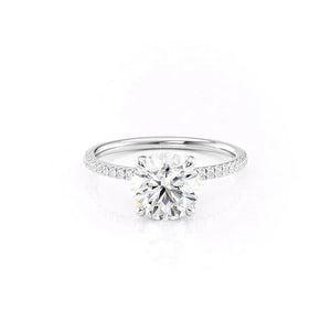 The Nelly Set With A 1 Carat Round 18K White Gold Lab Diamond