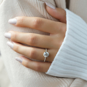 The Pave Nelly Set With A 3 Carat Round 18K Yellow Gold Lab Diamond
