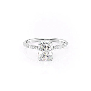The Pave Nelly Set With A 1 Carat Radiant 18K White Gold Lab Diamond