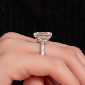 The Pave Nelly Set With A 1 Carat Radiant 18K White Gold Lab Diamond