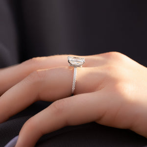 The Pave Nelly Set  With A 5 Carat Radiant 14K White Gold Moissanite