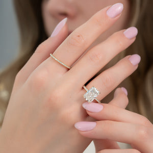 The Nelly Set With A 2 Carat Radiant 18K Yellow Gold Lab Diamond