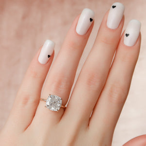 The Crown Kamellie Set  With A 4.5 Carat Cushion 14K Rose Gold Moissanite