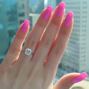 The Crown Kamellie Set  With A 4.5 Carat Cushion 18K White Gold Moissanite