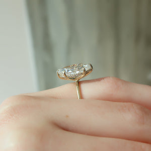 The Crown Kamellie Set  With A 2.5 Carat Marquise 14K Yellow Gold Moissanite