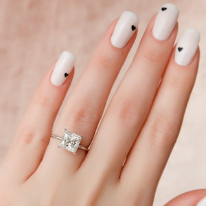 The Crown Kamellie Set  With A 2.5 Carat Princess 14K White Gold Moissanite