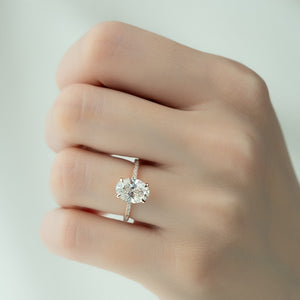 The Pave Crown Kamellie Set  With A 4.5 Carat Oval 14K Rose Gold Moissanite