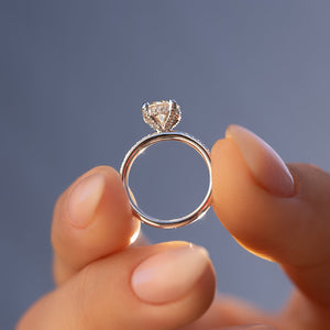 The Pave Crown Kamellie Set With A 3 Carat Round 18K White Gold Lab Diamond
