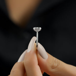 The Pave Crown Kamellie Set With A 2 Carat Radiant 14K White Gold Lab Diamond