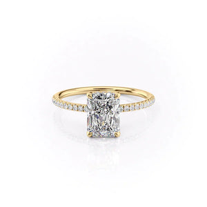 The Crown Kamellie Set With A 1.5 Carat Radiant 18K Yellow Gold Lab Diamond