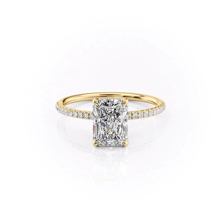 The Crown Kamellie Set With A 1 Carat Radiant 18K Yellow Gold Lab Diamond