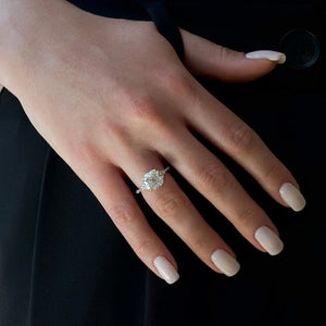The Kristen Set With A 1 Carat Cushion 14K White Gold Lab Diamond