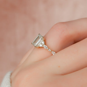 The Kristen Set With A 1 Carat Emerald 18K Yellow Gold Lab Diamond