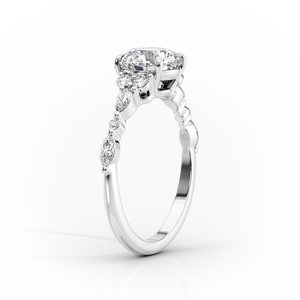 The Kristen Set With A 1 Carat Marquise 18K White Gold Lab Diamond