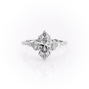The Kristen Set With A 1.5 Carat Marquise 14K White Gold Lab Diamond
