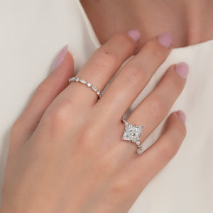 The Kristen Set With A 1 Carat Marquise 18K White Gold Lab Diamond