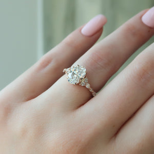 The Kristen Set With A 2 Carat Oval 14K Rose Gold Lab Diamond