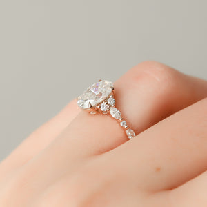 The Kristen Set With A 2 Carat Oval 14K Rose Gold Lab Diamond