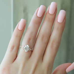 The Kristen Set With A 2 Carat Oval 14K Rose Gold Lab Diamond