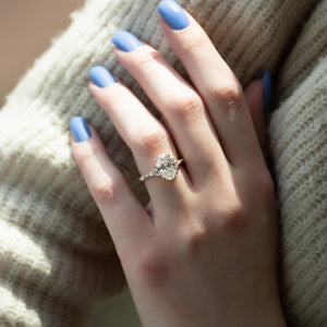 The Kristen Set With A 2 Carat Oval 14K Rose Gold Lab Diamond