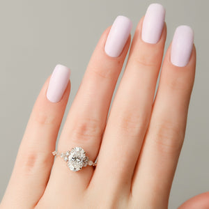 The Kristen Set With A 2 Carat Oval 14K Rose Gold Lab Diamond