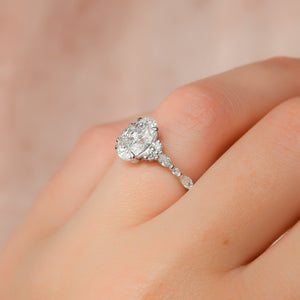 The Kristen Set With A 1 Carat Oval 14K White Gold Lab Diamond