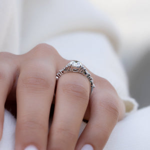 The Kristen Set With A 1 Carat Oval 14K White Gold Lab Diamond