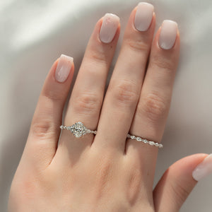 The Kristen Set With A 1 Carat Oval 14K White Gold Lab Diamond