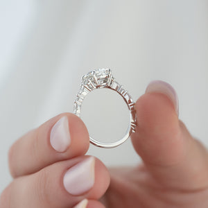 The Kristen Set With A 1 Carat Oval 14K White Gold Lab Diamond