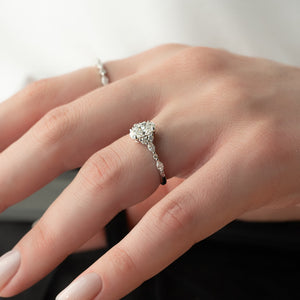 The Kristen Set With A 1 Carat Oval 14K White Gold Lab Diamond