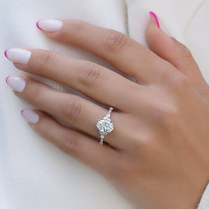 The Kristen Set With A 1 Carat Oval 14K White Gold Lab Diamond