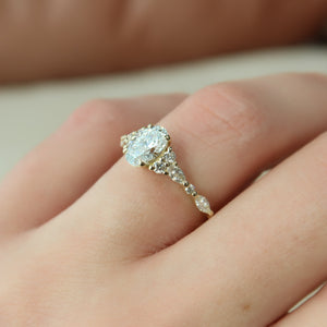 The Kristen Set With A 1 Carat Oval 18K Yellow Gold Lab Diamond