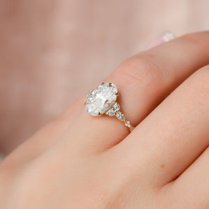 The Kristen Set With A 1 Carat Oval 18K Yellow Gold Lab Diamond