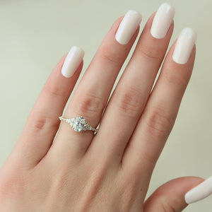 The Kristen Set With A 1 Carat Oval 18K Yellow Gold Lab Diamond