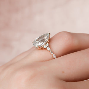 The Kristen Set With A 1 Carat Pear 14K Rose Gold Lab Diamond