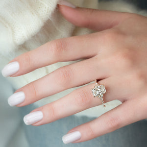 The Kristen Set With A 2 Carat Radiant 14K Rose Gold Lab Diamond