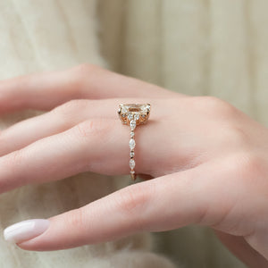 The Kristen Set With A 2 Carat Radiant 14K Rose Gold Lab Diamond